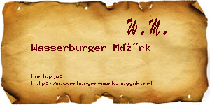 Wasserburger Márk névjegykártya
