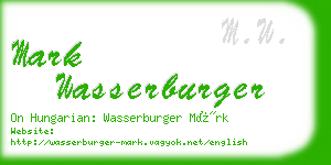 mark wasserburger business card